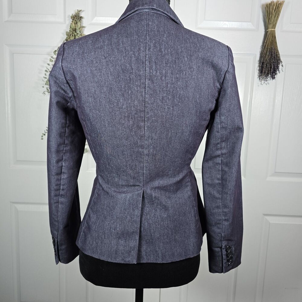 Izaac Mizrahi Bluish Purple One Button Fitted Blazer Size 4 Corporate Business - Picture 4 of 8
